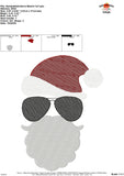 Santa with Aviators Sketch Embroidery Design