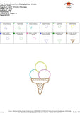 Triple Ice Cream Cone Zigzag Applique Design