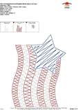 Scribble American Flag Star Embroidery Design