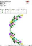 Spring Floral Laurel Embroidery Design