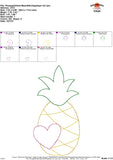 Pineapple Heart Bean Stitch Applique Design