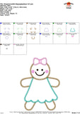 Gingerbread Girl Zigzag Applique Design