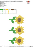 Sunflower Trio Sketch Embroidery Design