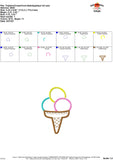 Triple Ice Cream Cone Satin Applique Design