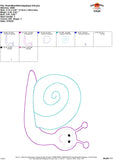 Snail Bean Stitch Applique Design