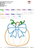 Pumpkin with Bow Zigzag Applique Design
