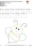 Bee Bean Stitch Applique Design