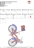 Scribble 4th of July Bicycle Embroidery Design