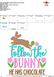 Follow the Bunny Sketch Embroidery Design