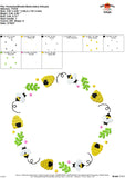 Bee Wreath Embroidery Design