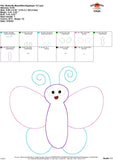 Butterfly Bean Stitch Applique Design