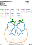 Pumpkin with Bow Zigzag Applique Design