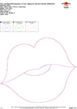 Lips Bean Stitch Applique Design