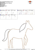 Horse Bean Stitch Applique Design