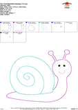 Snail Bean Stitch Applique Design