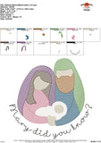 Mary Did You Know Nativity Sketch Embroidery Design