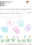 Butterflies Outline Embroidery Design