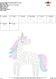 Scribble Unicorn Embroidery Design