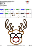 Reindeer with Aviators Satin Applique Design