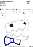 T-Rex Head Bowtie Satin Applique Design