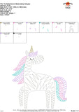 Scribble Unicorn Embroidery Design