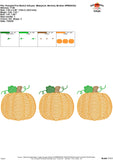 Pumpkin Trio Sketch Embroidery Design