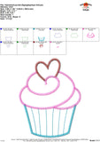 Valentine Cupcake Zigzag Applique Design