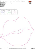 Lips Bean Stitch Applique Design