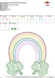 Scribble Rainbow Shamrocks Embroidery Design