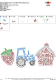 Scribble Strawberry Tractor Barn Embroidery Design