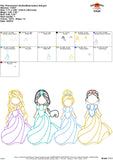 Princesses #1 Embroidery Design