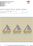 Scribble Sailboat Trio Embroidery Design