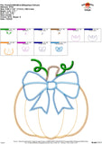 Pumpkin with Bow Zigzag Applique Design
