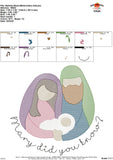 Mary Did You Know Nativity Sketch Embroidery Design