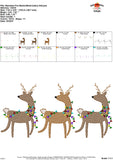 Reindeer Trio Sketch Embroidery Design