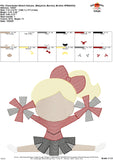 Cheerleader Sketch Embroidery Design