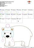 Winter Bear Bean Stitch Applique Design