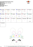 Bunny with Flowers Bean Stitch Applique Design
