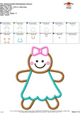 Gingerbread Girl Satin Applique Design