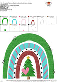 Christmas Tree Heart Rainbow Sketch Embroidery Design