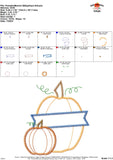 Pumpkins with Banner Zigzag Applique Design