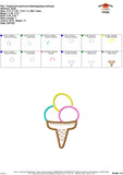 Triple Ice Cream Cone Satin Applique Design
