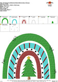 Christmas Tree Rainbow Sketch Embroidery Design