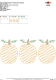 Scribble Pumpkin Trio Embroidery Design