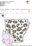 Arkansas Leopard with Flowers Sketch Embroidery Design