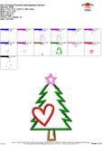 Christmas Tree Heart Satin Applique Design