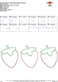 Strawberry Trio Bean Stitch Applique Design