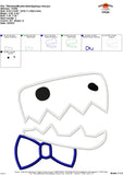T-Rex Head Bowtie Satin Applique Design