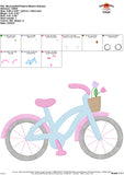 Bicycle with Flowers Sketch Embroidery Design