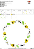 Bee Wreath Embroidery Design